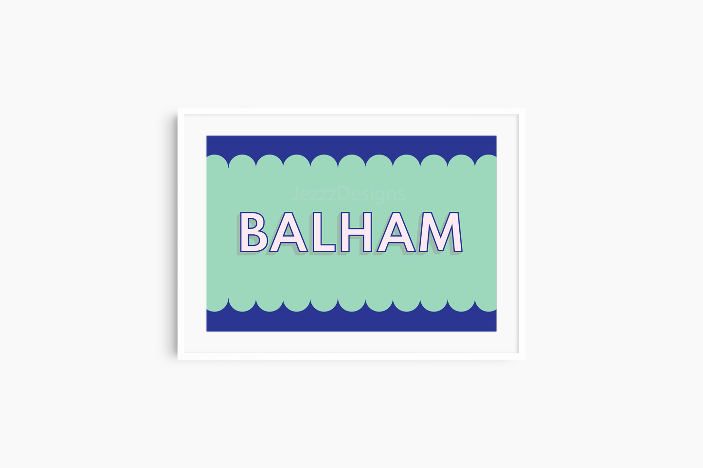 Balham, Scalloped Sign - Art Print