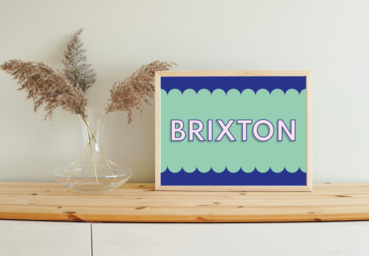 Brixton, Scalloped Sign - Art Print
