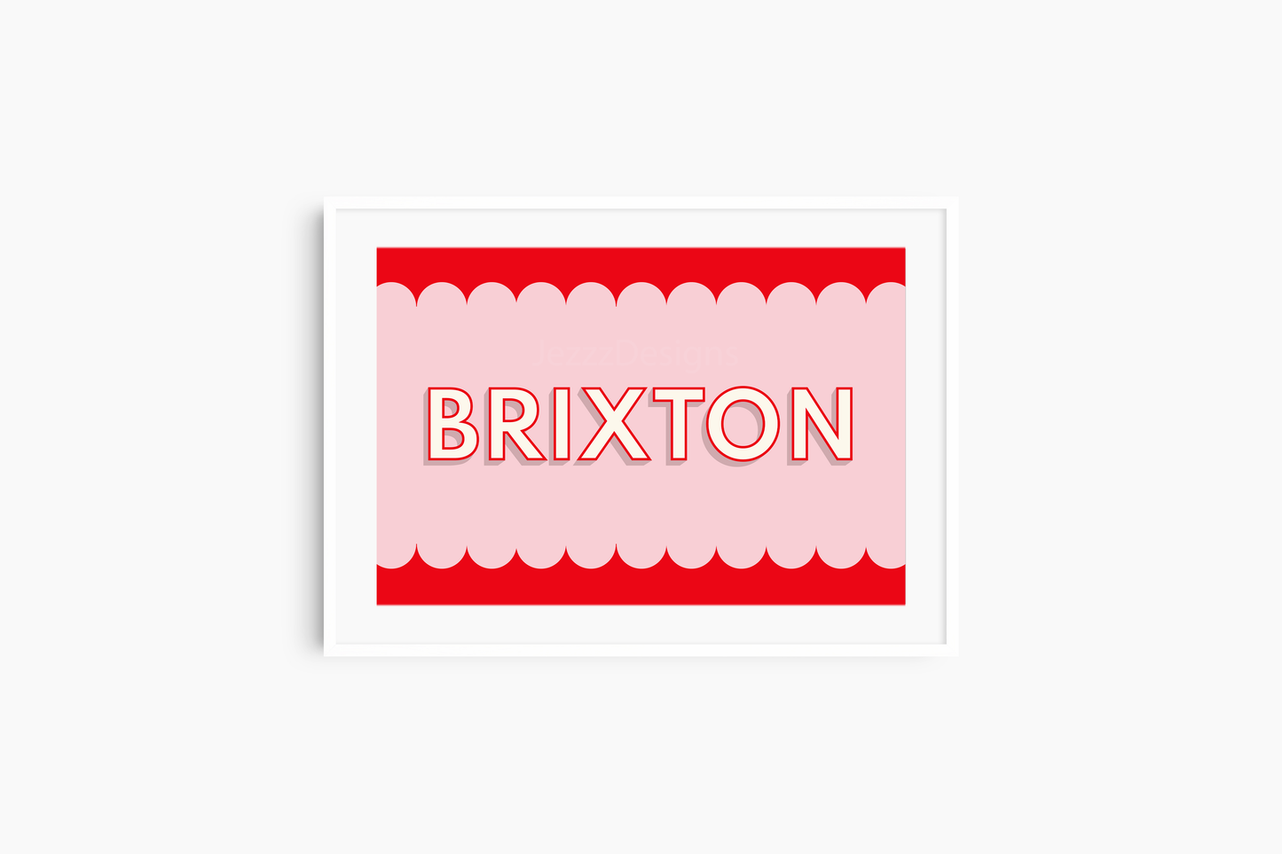 Brixton, Scalloped Sign - Art Print