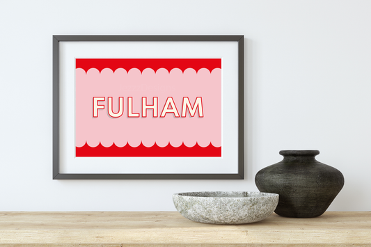 Fulham, Scalloped Sign - Art Print
