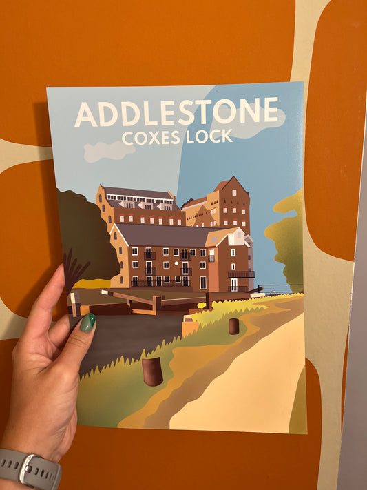 Addlestone, Coxes Lock. A4, Misprint