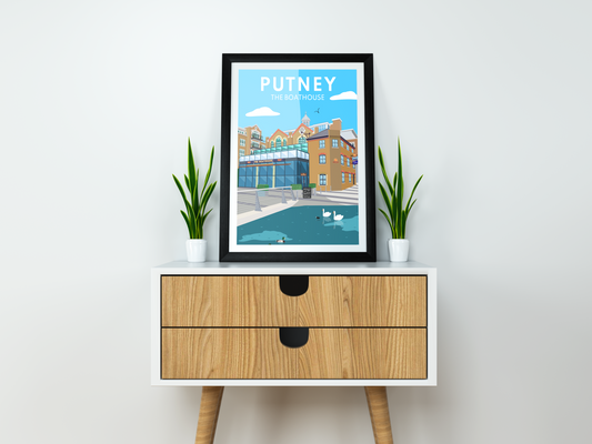 Putney, The Boathouse - Digital Art Print