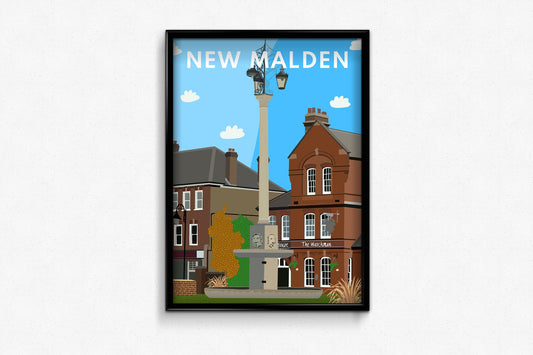 New Malden, Surrey - Graphic Art Print