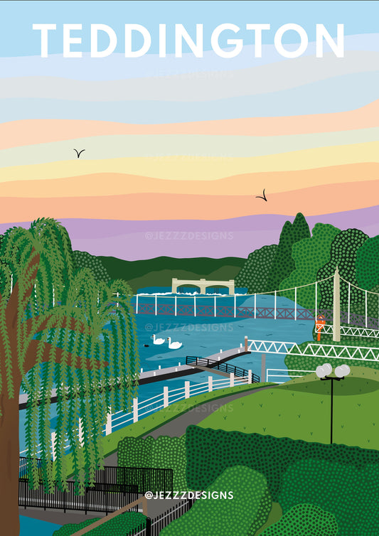 Teddington, River Thames - Digital Art Print