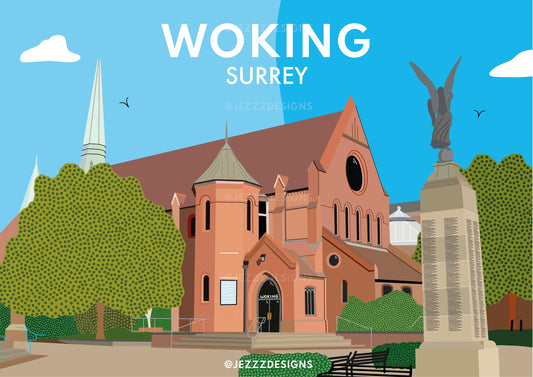 Woking, Surrey - Digital Art Print