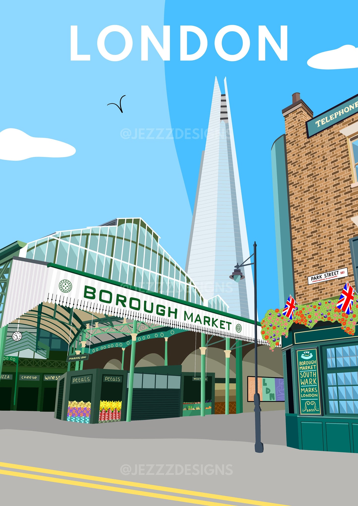 Borough Market, London - Digital Art Print