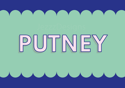 Putney, Scalloped Sign - Art Print