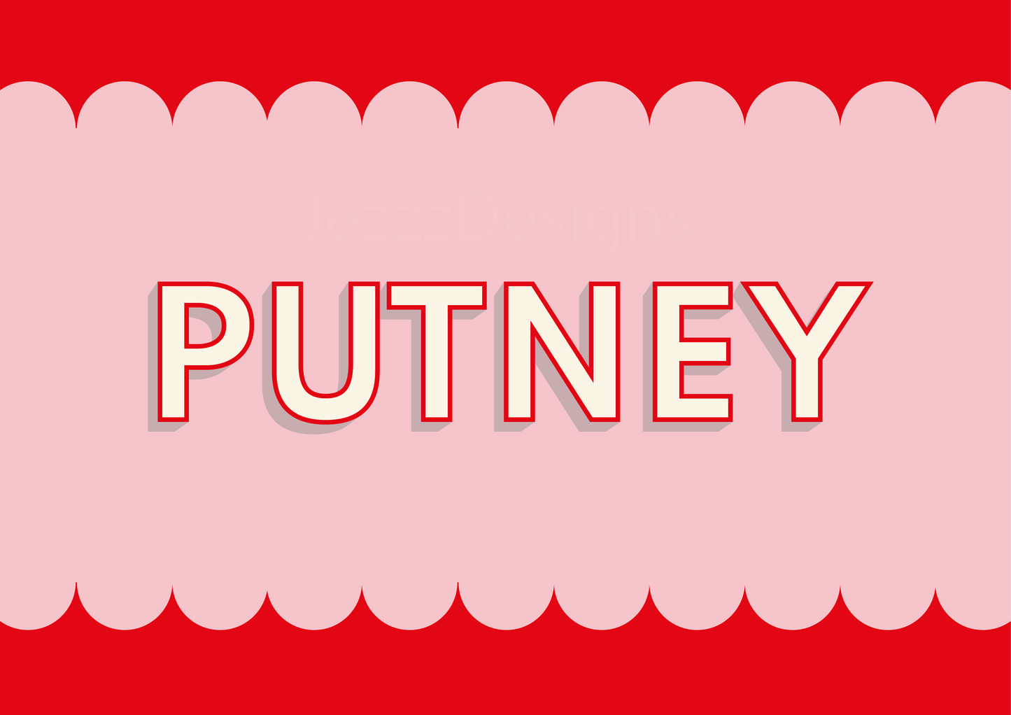 Putney, Scalloped Sign - Art Print