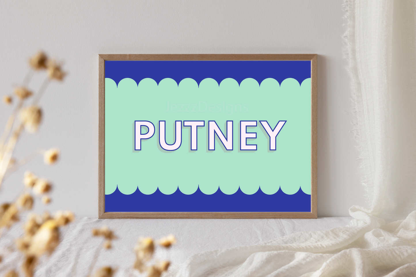 Putney, Scalloped Sign - Art Print