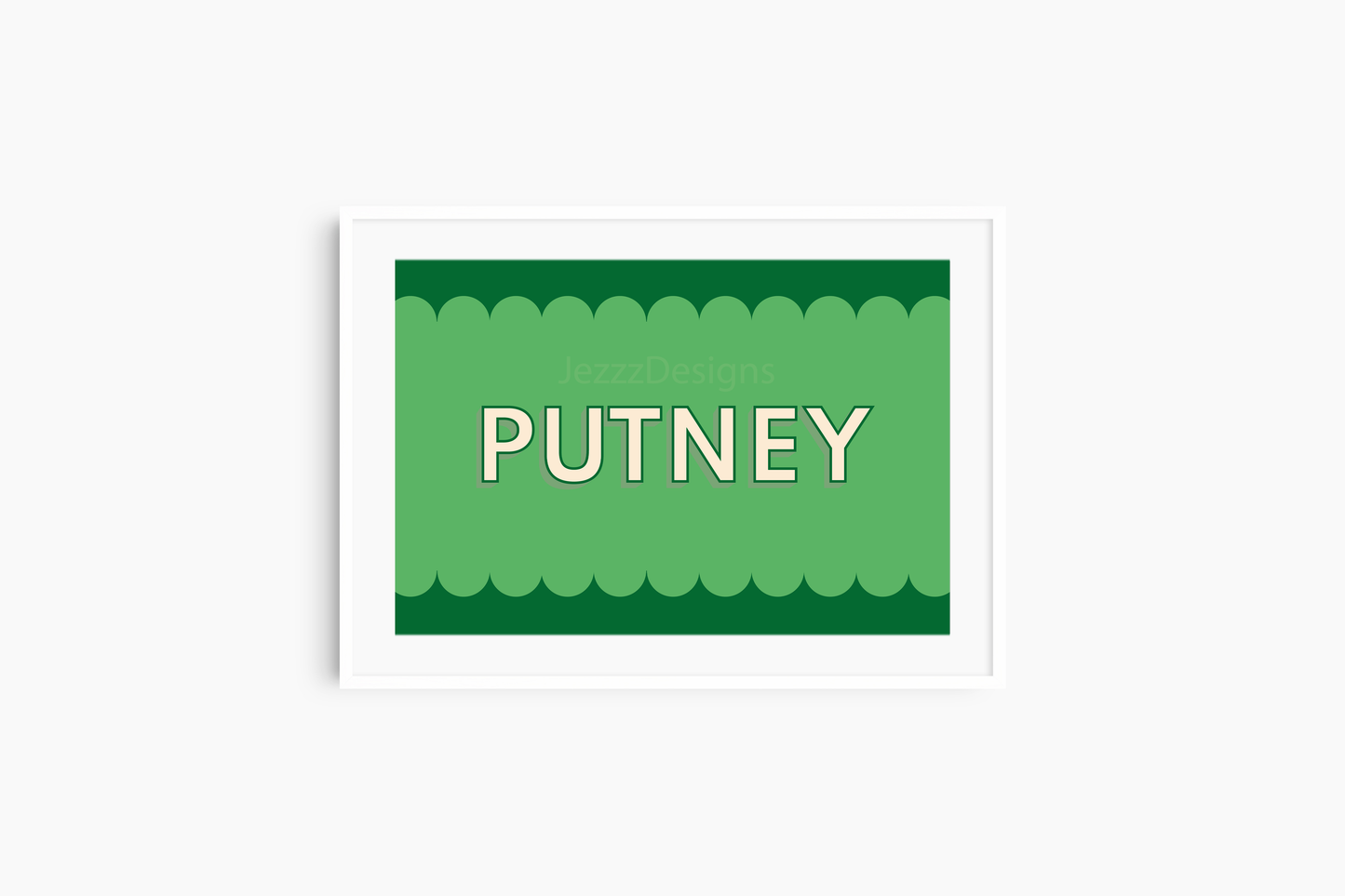 Putney, Scalloped Sign - Art Print