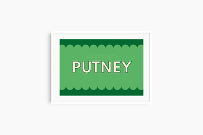 Putney, Scalloped Sign - Art Print