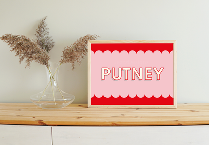 Putney, Scalloped Sign - Art Print