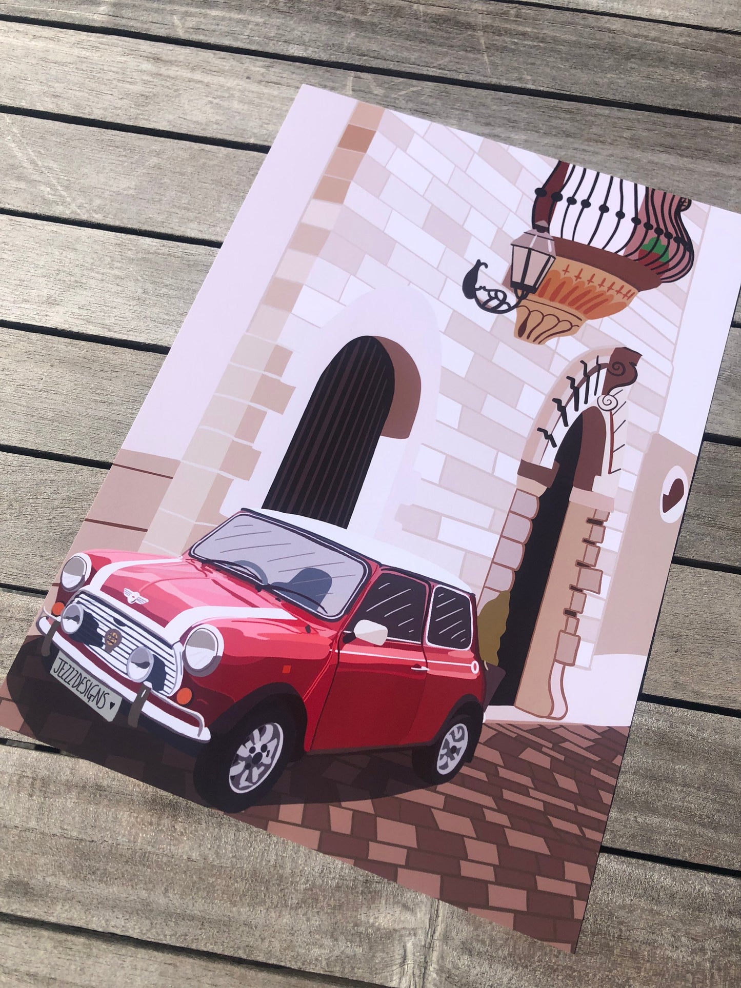 Vintage Mini In Italy - Digital Print