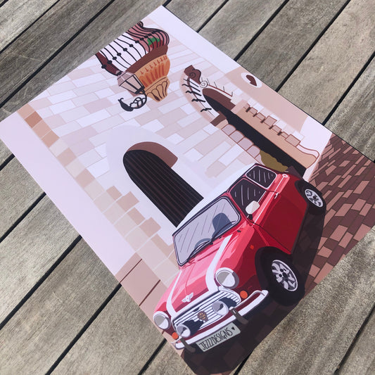 Vintage Mini In Italy - Digital Print