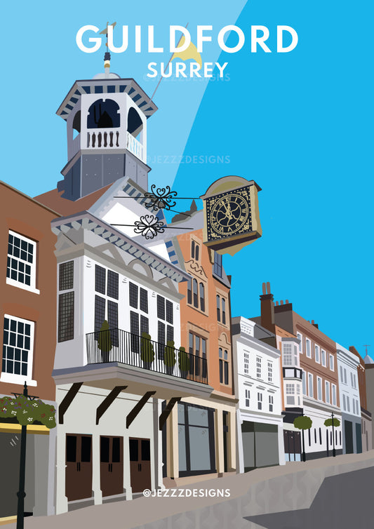 Guildford, Surrey - Digital Art Print