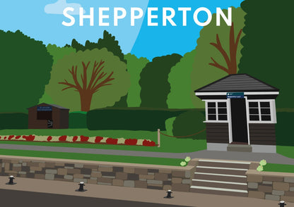 Shepperton Lock, Digital Print