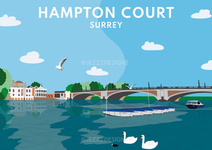 Hampton Court, East Molesey - Digital Art Print