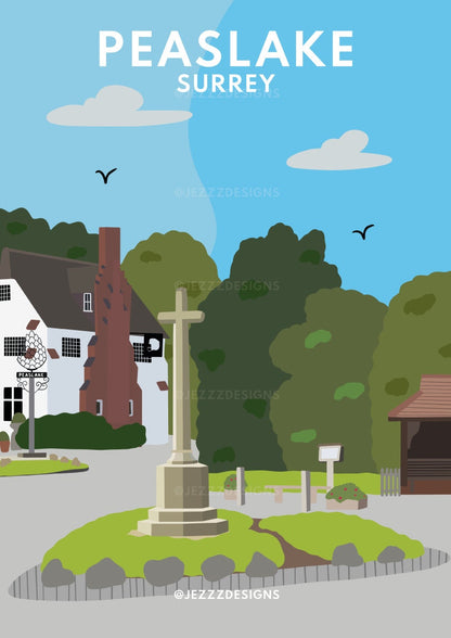 Peaslake, Surrey - Digital Art Print