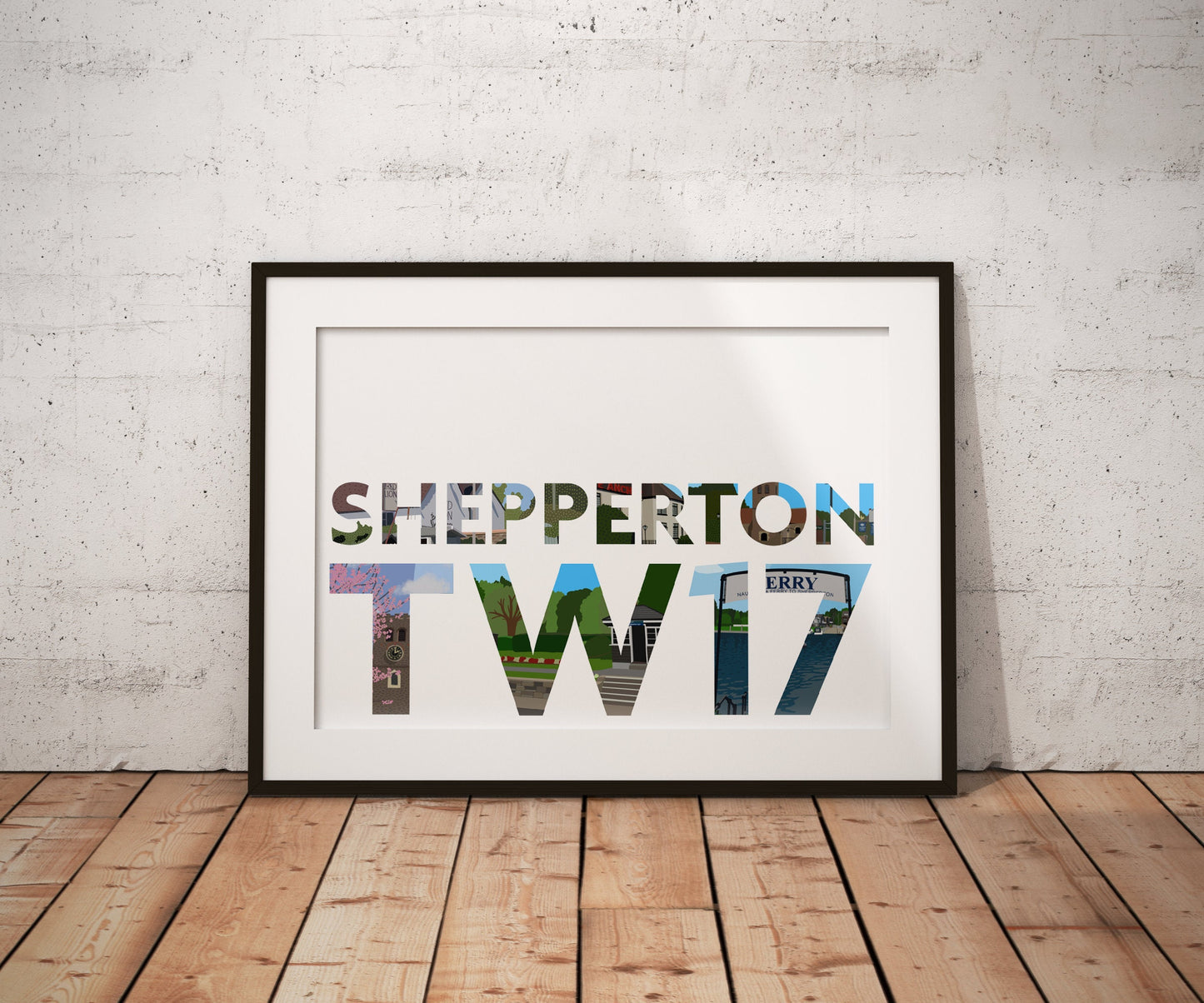Shepperton TW17, Illustrated Type - Digital Print